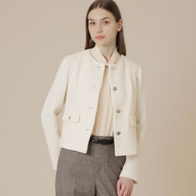 ＜MACKINTOSH LONDON (Women)＞ベルベットヤーンツイードジャケット（Ｇ５Ｅ１５６３８＿＿）