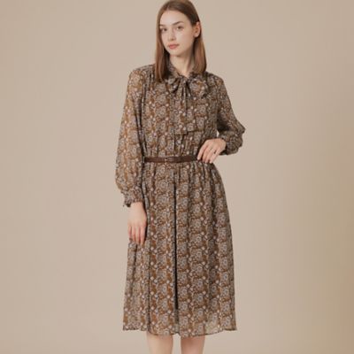 ＜MACKINTOSH LONDON (Women)＞【ＢＩＢＵＲＹ　ＦＬＯＷＥＲ】バイカラーバイブリークレープワンピース（Ｇ５Ｊ０７６２８＿＿）