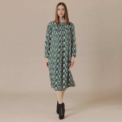 婦人画報11月号掲載】レトロタイルプリントワンピース
