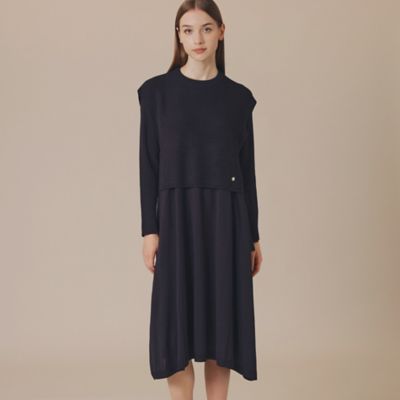 マッキントッシュロンドン　ワンピース　カーディガン　セット　アンサンブル　黒 ロンバスプリントワンピース(ワンピース)｜MACKINTOSH LONDON