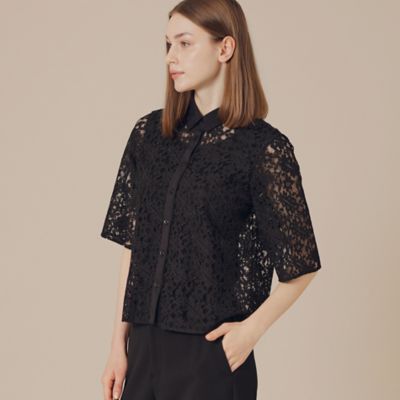 未使用品✨マッキントッシュロンドン　ブラウス　レース　ブラック 2XL 三陽商会 ボタニカルレースブラウス(トップス)｜MACKINTOSH LONDON