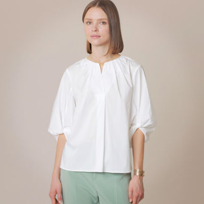 ＜MACKINTOSH LONDON (Women)＞コットンナイロンストレッチパフスリーブブラウス（Ｇ５Ｍ０７１２８＿＿）