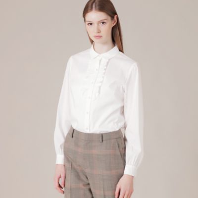 ＜MACKINTOSH LONDON (Women)＞フィルコットンナイロンフリルブラウス（Ｇ５Ｍ０７８０６＿＿）