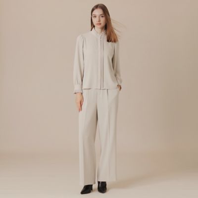 WEB・一部店舗限定】バックサテンジョーゼットブラウス