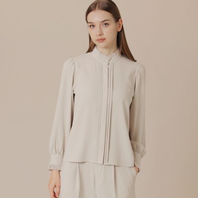 WEB・一部店舗限定】バックサテンジョーゼットブラウス