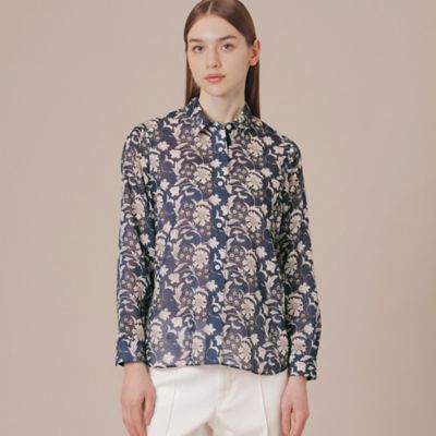 838y*美品 大きい44 マッキントッシュ ロンドン フラワープリントブラウス 婦人画報掲載】【BIBURY FLOWER】バイブリー
