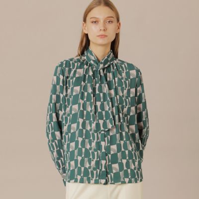 MACKINTOSH LONDON (Women)/マッキントッシュ ロンドン レトロタイルプリントブラウス(G5M16643__) ミドリ70L トップス【三越伊勢丹/公式】