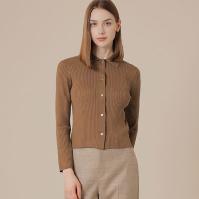 MACKINTOSH LONDON (Women)/マッキントッシュ ロンドン クリアーニット衿付きカーディガン(G5N07601__) チャ50L トップス【三越伊勢丹/公式】
