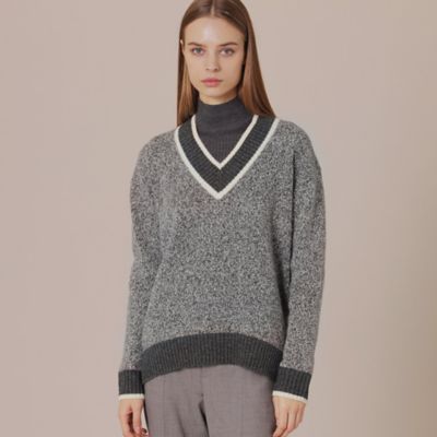 ＜MACKINTOSH LONDON (Women)＞スノーミックスＶネックニットプルオーバー（Ｇ５Ｎ１３２０６＿＿）