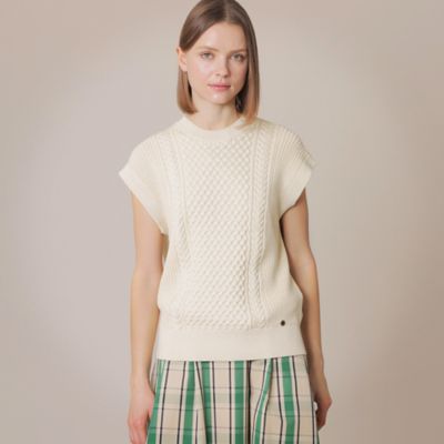 ＜MACKINTOSH LONDON (Women)＞ケーブルニットベスト（Ｇ５Ｎ１５１１３＿＿）