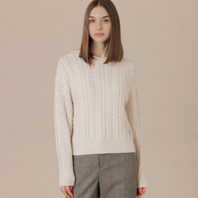 【美品】 マッキントッシュ ロンドン ニット カーディガン ケーブルニット セール】 【LEON掲載】14ゲージウォッシャブルウール