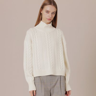 ＜MACKINTOSH LONDON (Women)＞カシミヤケーブルニットプルオーバー（Ｇ５Ｎ３６２２０＿＿）