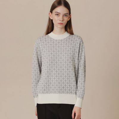 ＜MACKINTOSH LONDON (Women)＞ブリリアントアンドリュージャカードニットプルオーバー（Ｇ５Ｎ３８６２６＿＿）