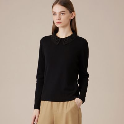 レースカラーコンビニットプルオーバー（G5N55632＿＿