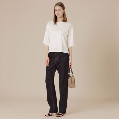 MACKINTOSH レディース Tシャツ ブラック 日本製 8 M〜L 厚手 SUPER FINE LAB．】パウダーシュガーコットンT