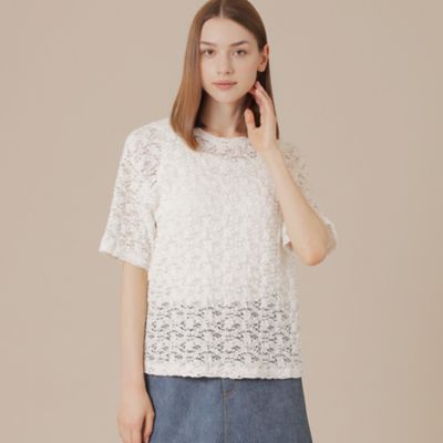 ＜MACKINTOSH LONDON (Women)＞フラワーレースジャージープルオーバー（Ｇ５Ｐ０８６０７＿＿）