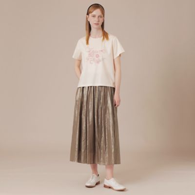 【婦人画報掲載】【ＢＩＢＵＲＹ　ＦＬＯＷＥＲ】ハイゲージスムースバイブリーフラワープリントＴシャツ（Ｇ５Ｐ０９３５７＿＿）