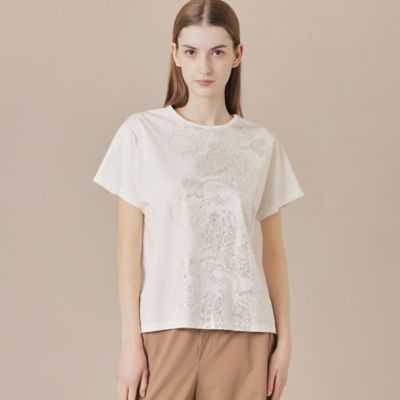 MACKINTOSH LONDON (Women)/マッキントッシュ ロンドン 【ＢＩＢＵＲＹ　ＦＬＯＷＥＲ】ラインバイブリーフラワーＴシャツ（Ｇ５Ｐ１３５５６＿＿）