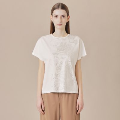 BIBURY FLOWER】ラインバイブリーフラワーTシャツ