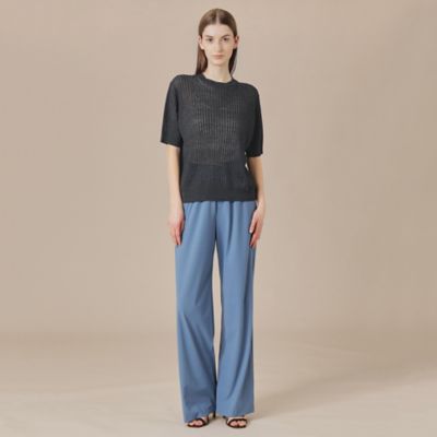 【Ｌｅｓｂｕｒｙ　Ｅａｓｙ　Ｐａｎｔｓ／レスベリー　イージーパンツ】トリコットストレッチワイドトパンツ（Ｇ５Ｒ１３５４３＿＿）