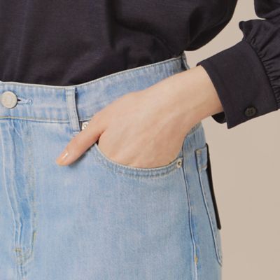 コットンリネンデニムワイドパンツ（G5R15517＿＿