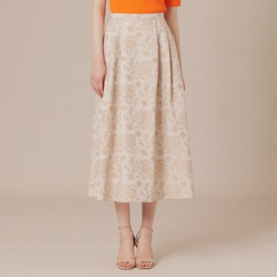 ＜MACKINTOSH LONDON (Women)＞【婦人画報掲載】【ＢＩＢＵＲＹ　ＦＬＯＷＥＲ】バイブリーフラワージャカードスカート（Ｇ５Ｓ０１３３９＿＿）