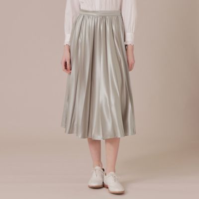 ＜MACKINTOSH LONDON (Women)＞【エクラ掲載】レザーライクサテンプリーツスカート（Ｇ５Ｓ０３３２０＿＿）