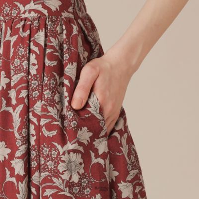 新品マッキントッシュ　オータムバイブリーフラワースカートM赤47300円サンプル BIBURY FLOWER】オータムバイブリースカート