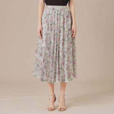【婦人画報掲載】【ＢＩＢＵＲＹ　ＦＬＯＷＥＲ】ドローイングカラーバイブリーフラワースカート（Ｇ５Ｓ０９５３５＿＿）