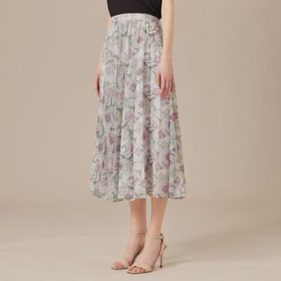 【婦人画報掲載】【ＢＩＢＵＲＹ　ＦＬＯＷＥＲ】ドローイングカラーバイブリーフラワースカート（Ｇ５Ｓ０９５３５＿＿）