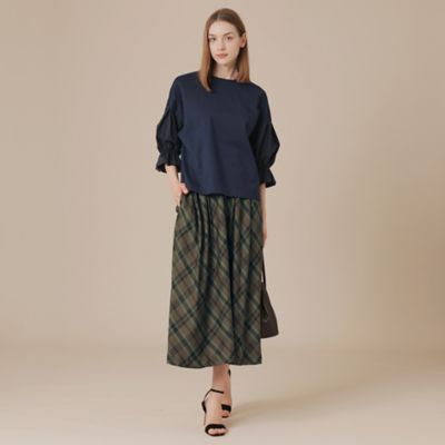 【新品】マッキントッシュロンドン ファインキュプラポリエステルチェックスカート ファインキュプラポリエステルチェックスカート(スカート)｜MACKINTOSH