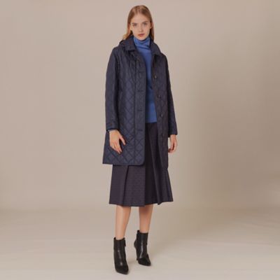 【美品】MACKINTOSH LONDON 2way フーデッドコート チェック WEB・一部店舗限定】キルティングタフタフーデットコート(コート