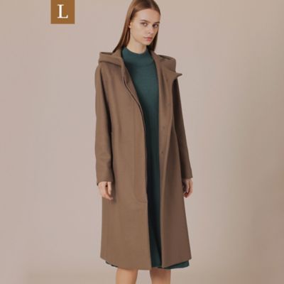 ＜MACKINTOSH LONDON L (Women/大きいサイズ)＞【Ｌ】【ＣＨＲＹＳＴＯＮ／クリストン】ウールダブルクロスフーデットコート（Ｇ７Ｂ７１２４６＿＿）