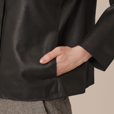 マッキントッシュロンドン 羊革　ノーカラー　ライダースジャケット 黒　38 マッキントッシュロンドン 割引 羊革 ノーカラー ライダースジャケット