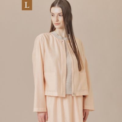 MACKINTOSH LONDON L (Women/大きいサイズ)/マッキントッシュ ロンドンＬ 【L】シャイニーシアーノーカラージャケット(G7E15534__)