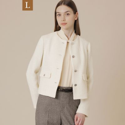 ＜MACKINTOSH LONDON L (Women/大きいサイズ)＞【Ｌ】ベルベットヤーンツイードジャケット（Ｇ７Ｅ１５６３８＿＿）