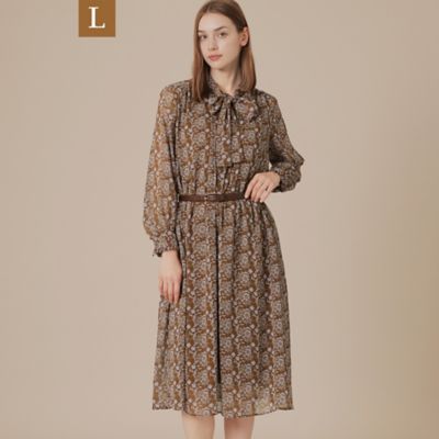 ＜MACKINTOSH LONDON L (Women/大きいサイズ)＞【Ｌ】【ＢＩＢＵＲＹ　ＦＬＯＷＥＲ】バイカラーバイブリークレープワンピース（Ｇ７Ｊ０７６２８＿＿）