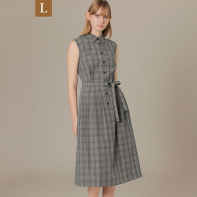 ＜MACKINTOSH LONDON L (Women/大きいサイズ)＞【Ｌ】ラインチェックコットンワンピース（Ｇ７Ｊ１３１５０＿＿）