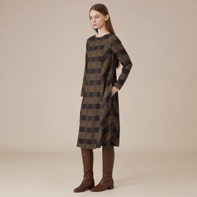 L】プリントチェックワンピース（G7J17683＿＿