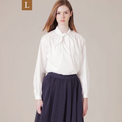 ＜MACKINTOSH LONDON L (Women/大きいサイズ)＞【Ｌ】フィルコットンナイロンボウタイブラウス（Ｇ７Ｍ０６８０６＿＿）