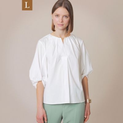 ＜MACKINTOSH LONDON L (Women/大きいサイズ)＞【Ｌ】コットンナイロンストレッチパフスリーブブラウス（Ｇ７Ｍ０７１２８＿＿）