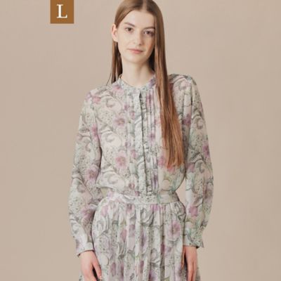 MACKINTOSH LONDON L (Women/大きいサイズ)/マッキントッシュ ロンドンＬ 【L】【BIBURY FLOWER】ドローイングカラーバイブリーフラワーブラウス(G7M09535__)