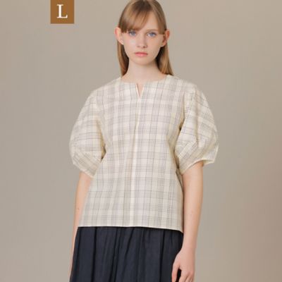 ＜MACKINTOSH LONDON L (Women/大きいサイズ)＞【Ｌ】ラインチェックコットンブラウス（Ｇ７Ｍ１３１５０＿＿）