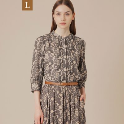 ＜MACKINTOSH LONDON L (Women/大きいサイズ)＞【Ｌ】【ＢＩＢＵＲＹ　ＦＬＯＷＥＲ】シルエットバイブリーボイルブラウス（Ｇ７Ｍ１３６３１＿＿）