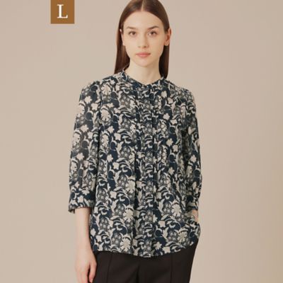 【送料無料】MACKINTOSH LONDON L (Women/大きいサイズ)/マッキントッシュ ロンドンL【BIBURY FLOWER】シルエットバイブリーボイルブラウス(G7M13631__) アオ28L トップス【三越伊勢丹/公式】