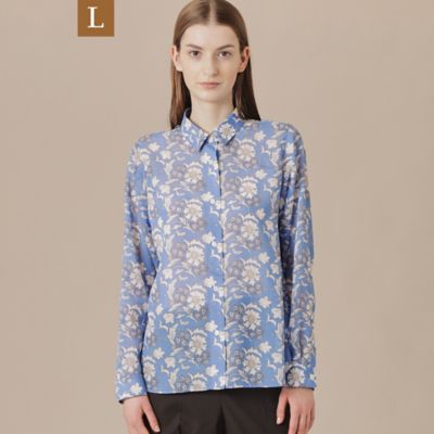 【Ｌ】【婦人画報掲載】【ＢＩＢＵＲＹ　ＦＬＯＷＥＲ】バイブリーフラワースパンボイルブラウス（Ｇ７Ｍ１６５４２＿＿）