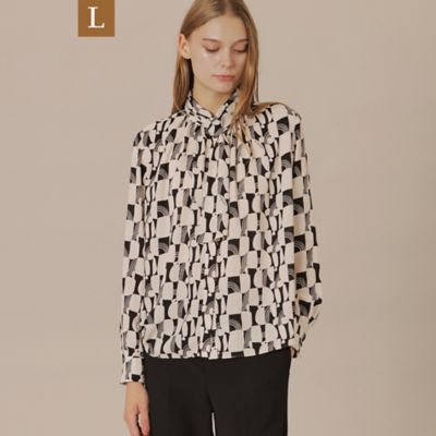 ＜MACKINTOSH LONDON L (Women/大きいサイズ)＞【Ｌ】レトロタイルプリントブラウス（Ｇ７Ｍ１６６４３＿＿）