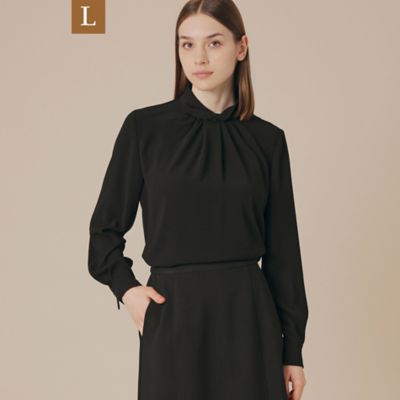 【送料無料】MACKINTOSH LONDON L (Women/大きいサイズ)/マッキントッシュ ロンドンL バックサテンジョーゼットブラウス(G7M20639__) クロ09L トップス【三越伊勢丹/公式】