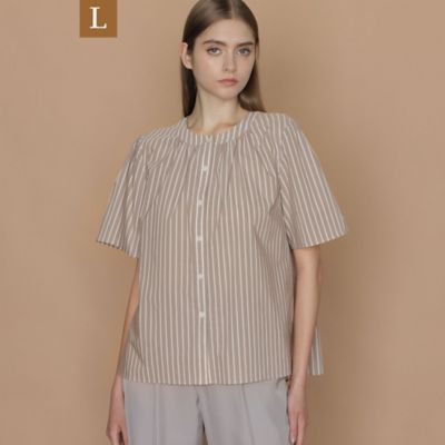＜MACKINTOSH LONDON L (Women/大きいサイズ)＞【Ｌ】キュプラコットンストライプブラウス（Ｇ７Ｍ２４１６４＿＿）