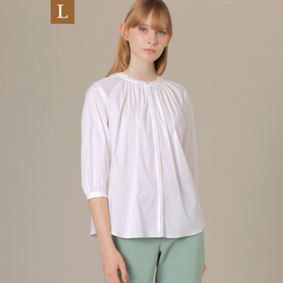 ＜MACKINTOSH LONDON L (Women/大きいサイズ)＞【Ｌ】コットンナイロンストレッチノーカラーブラウス（Ｇ７Ｍ７０１２８＿＿）